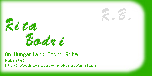 rita bodri business card